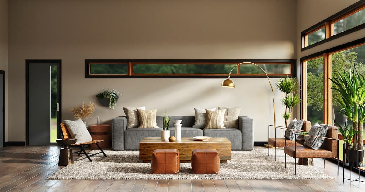 A furnished living room in a Doha apartment