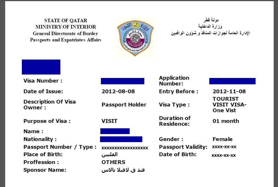 qatar tourist visa for indian price
